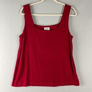 Chicos Travelers Slinky Tank Top Women XL 3 Red Sleeveless Built In Bra Stretchy
